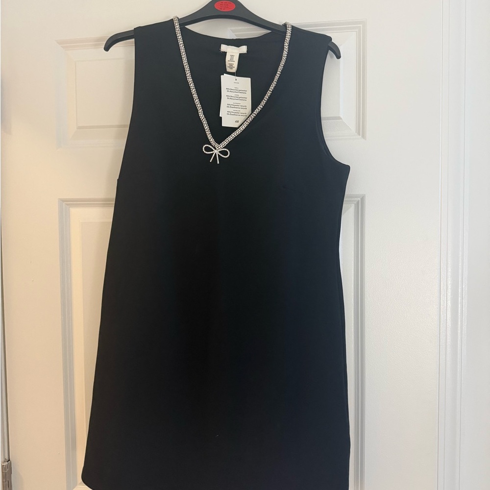 H&M Black Mini Dress with Silver Accents